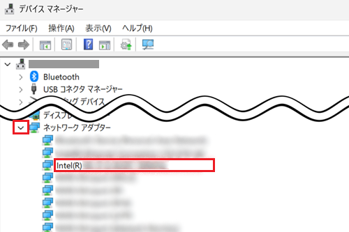 Wireless LAN デバイスが赤枠で囲われた画像