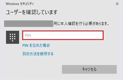 PINの入力欄が赤枠で囲われた画像