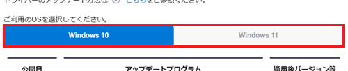 OSの選択箇所が赤枠で囲われた画像