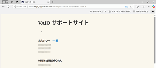 イマーシブリーダーモードで表示されている画像