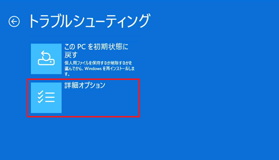 詳細オプションが赤く囲われている画像