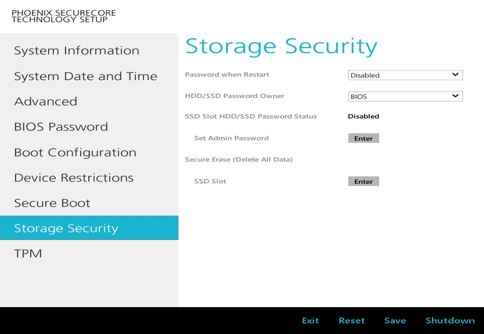 「Storage Security」が表示されている画像