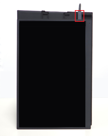 ケーブルの接続部が赤枠で囲われた画像