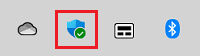 Windowsセキュリティのアイコンが赤で囲われている画像