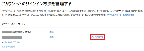 プライマリにするが赤で囲われた画像