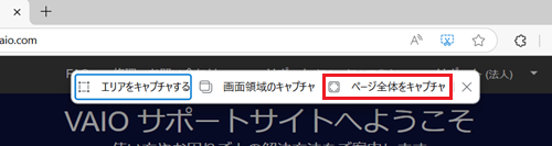 ページ全体をキャプチャが赤で囲われている画像