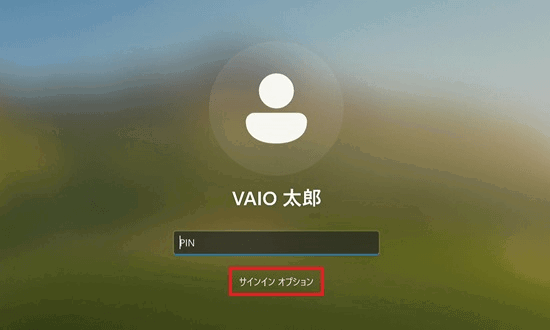 サインインオプションが赤く囲われている画像