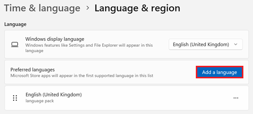 Add a languageが赤で囲われている画像