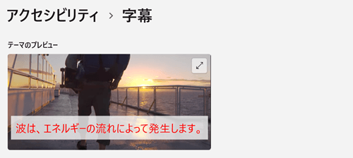 字幕のプレビュー画像