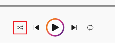 シャッフルボタンが赤で囲われている画像