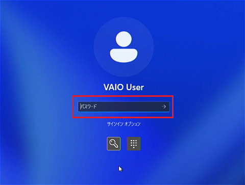 パスワードの入力画面