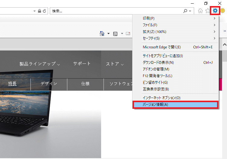 [Internet Explorer]画面
