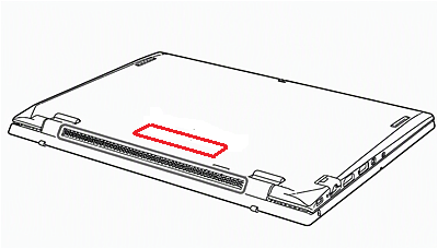 該当機種の底面奥寄りの機銘板（モデル名等の刻印）内にあるモデル名とシリアル番号を確認する画像