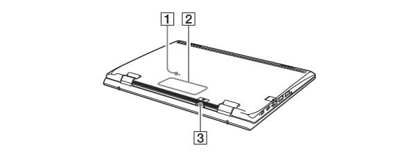 本体後面側の図
